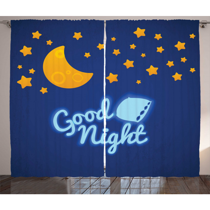 Nursery Bed Time Graphic Curtain