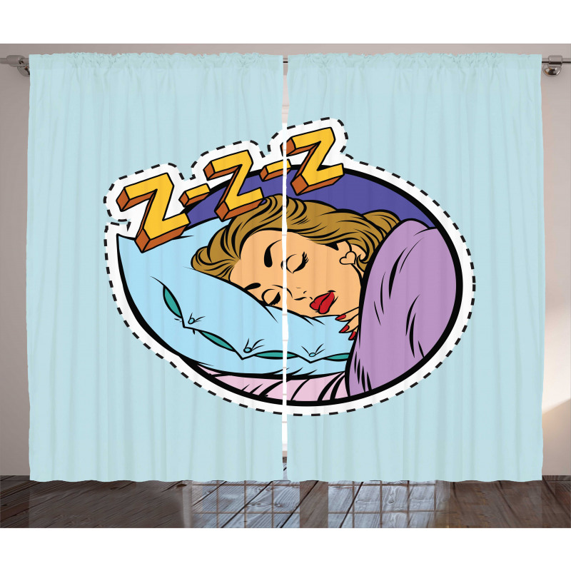 Comic Book Sleeping Girl Curtain