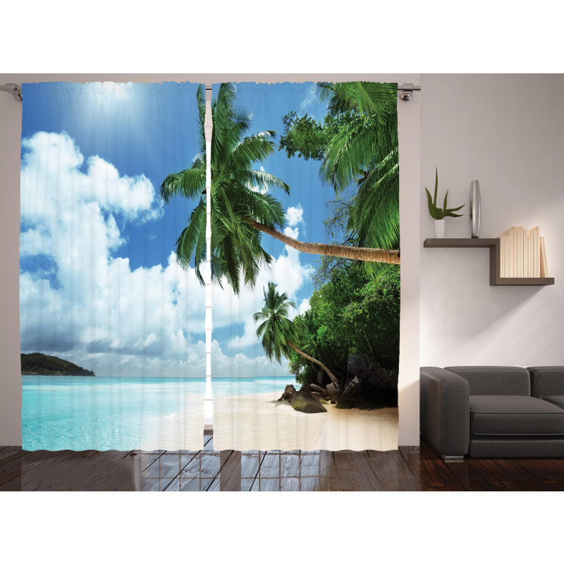 Palm Leaf Island Lagoon Curtain