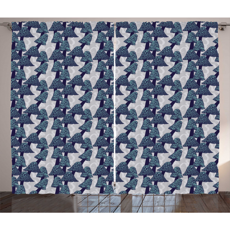 Abstract Design Fungi Art Curtain