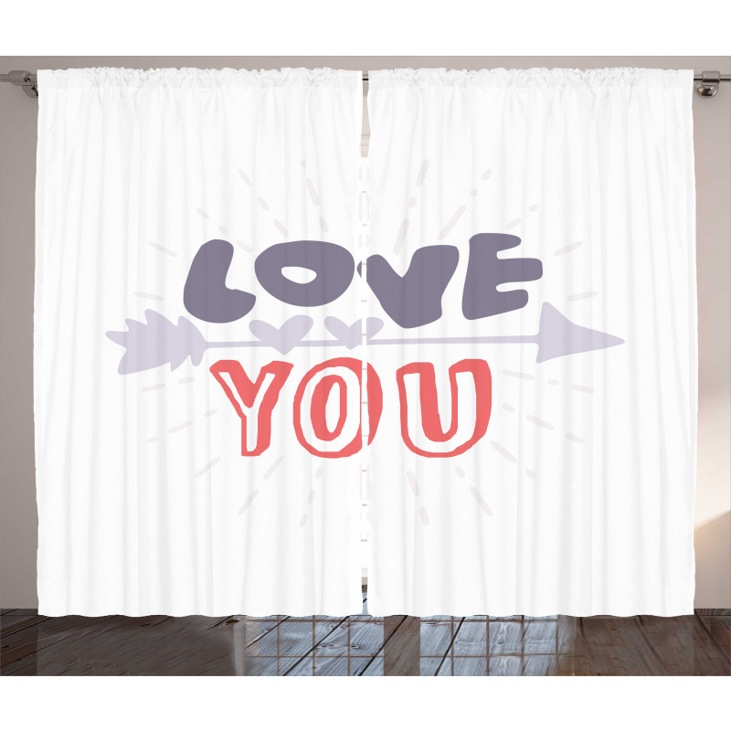 Valentines Day Theme Words Curtain