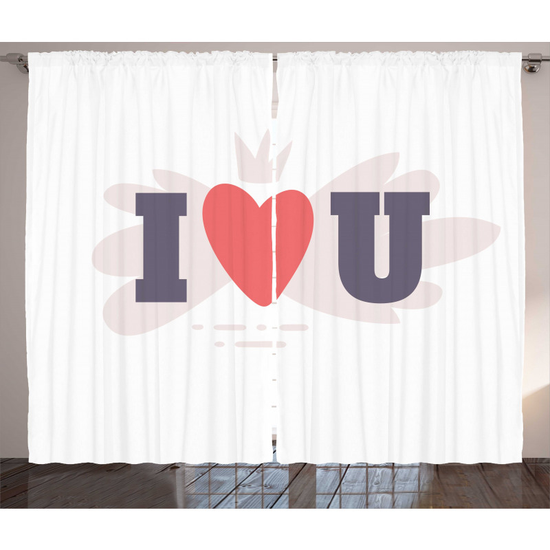 I Heart You Simple Pictogram Curtain