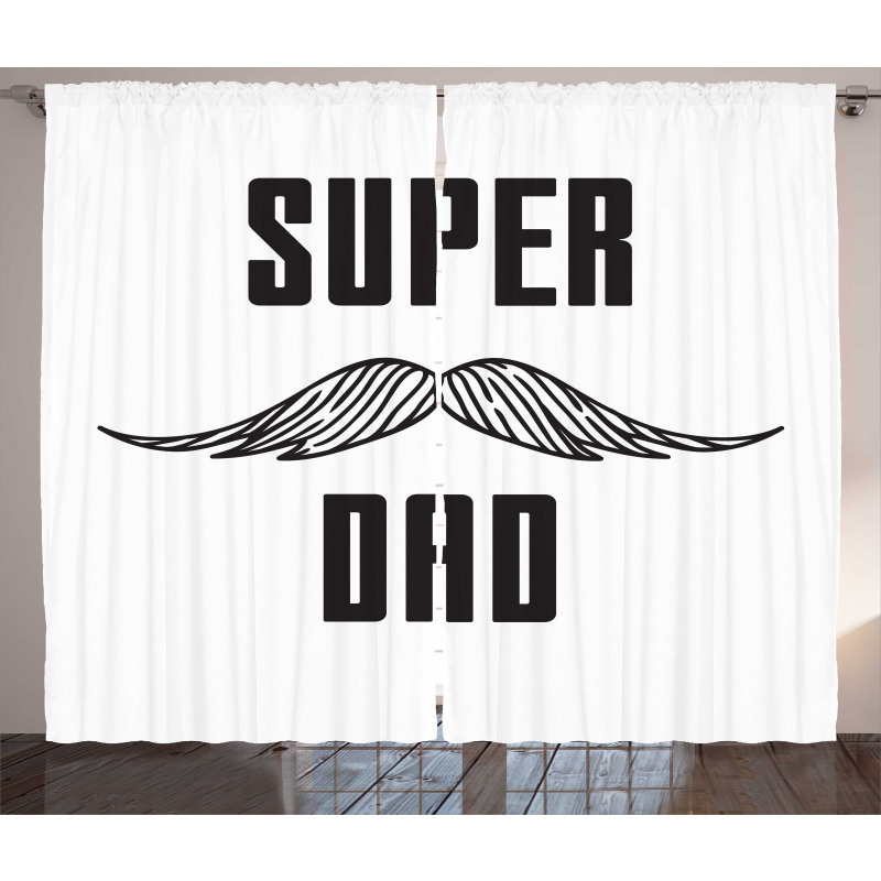 Super Dad with Mustache Curtain