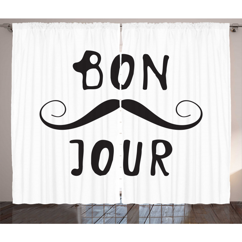 Manly Mustache and Bonjour Curtain