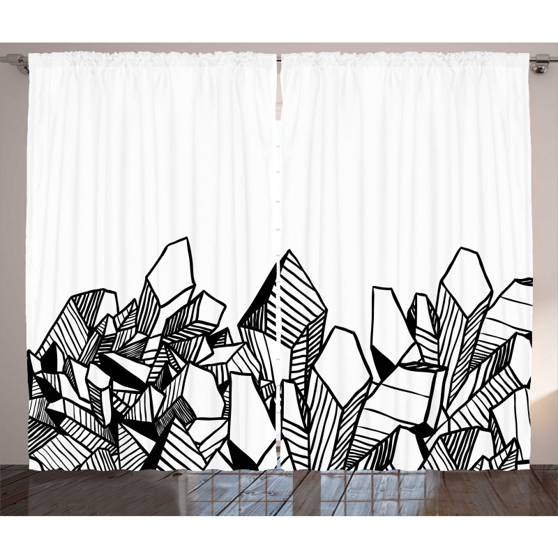 Hatched Crystals Drawing Curtain