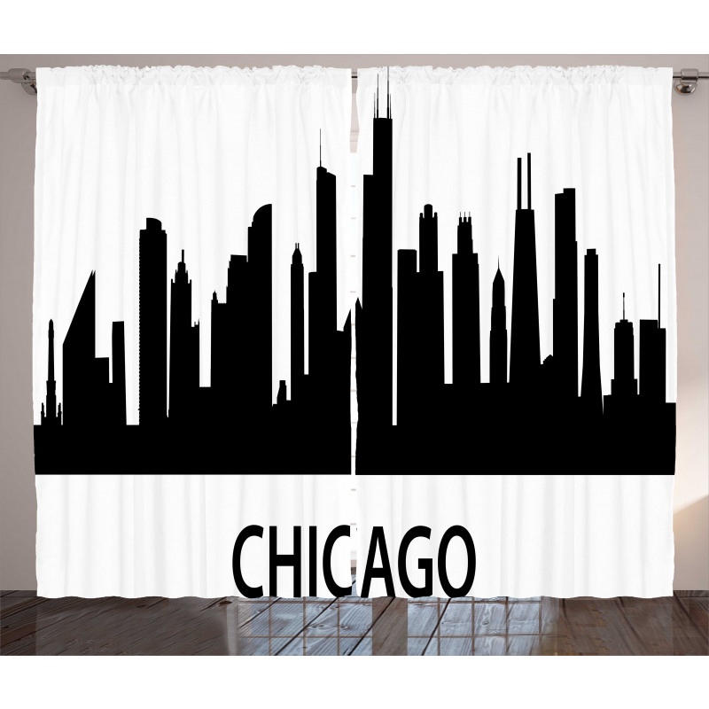 Chicago Line Silhouette Curtain