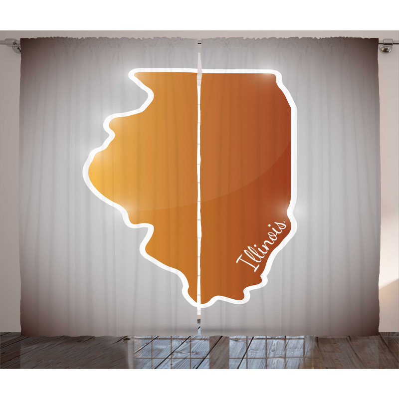 Simple State Map Curtain