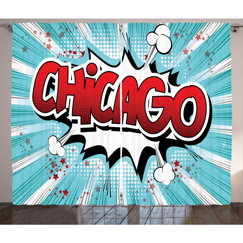 Pop Art Comic Book Chicago Curtain