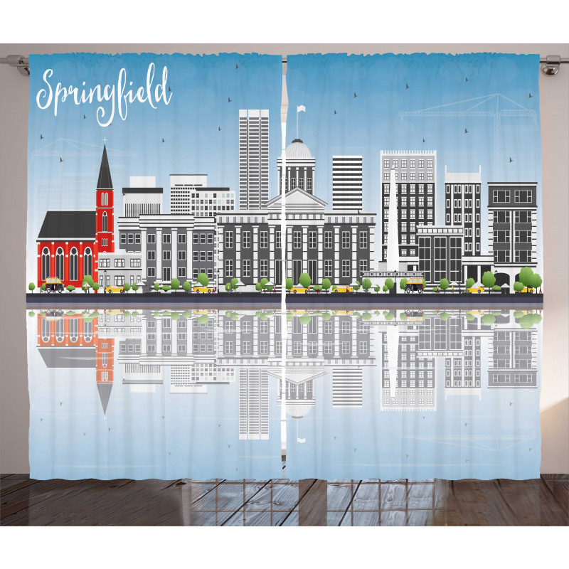 Modern Springfield Skyline Curtain