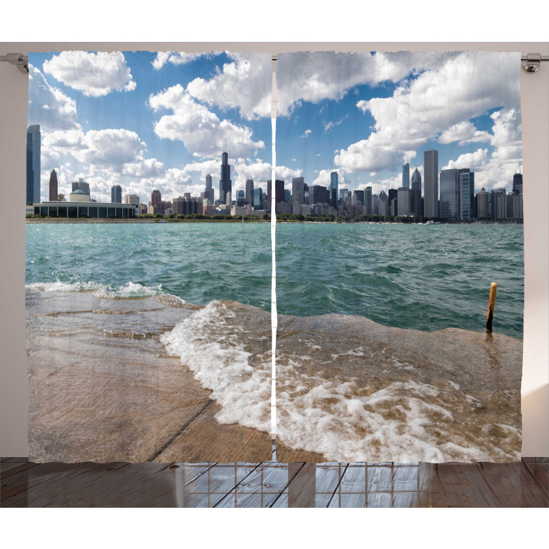 Chicago Skyline and Lake Curtain