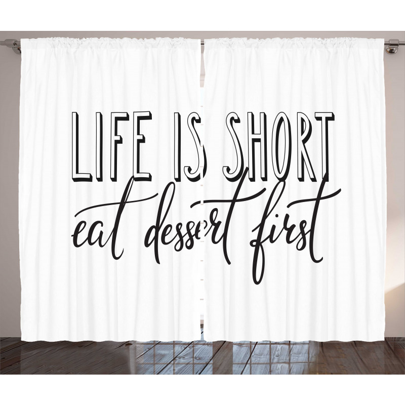 Simplistic Eat Dessert First Curtain