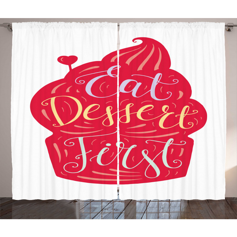 Eat Dessert First Cupcake Curtain