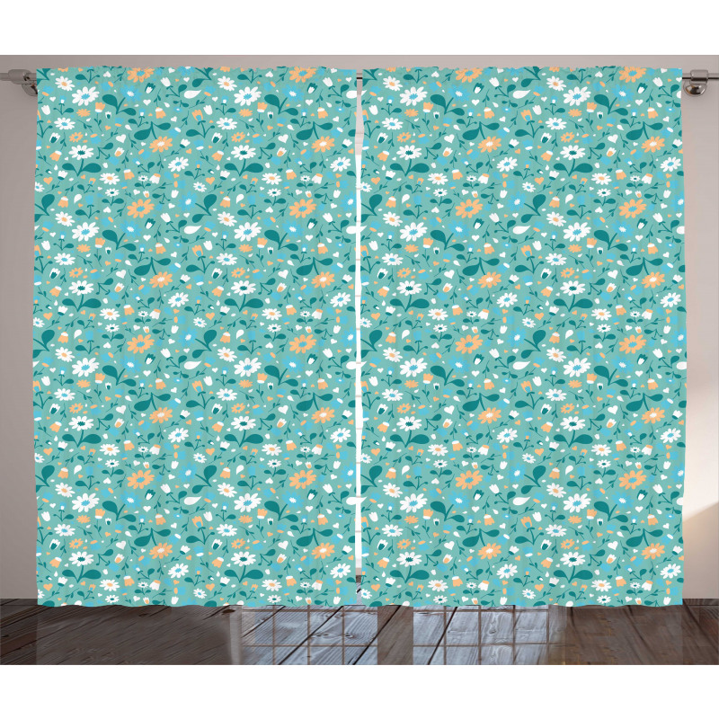 Cartoon of Flowers Curtain