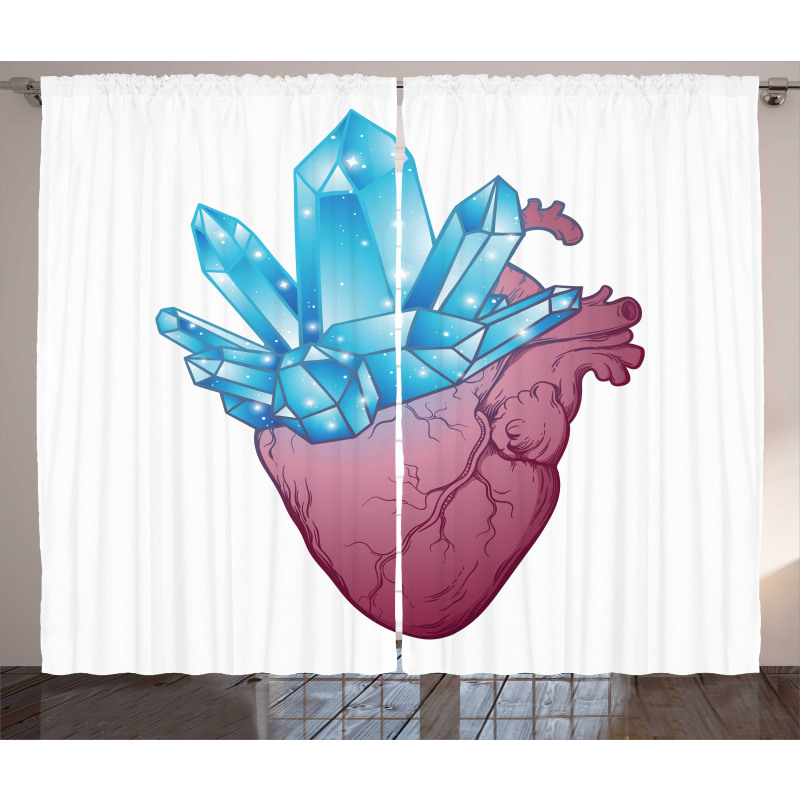 Crystal Growing from Heart Curtain