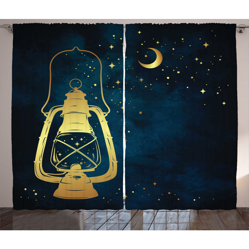 Magic Oil Lantern at Night Curtain