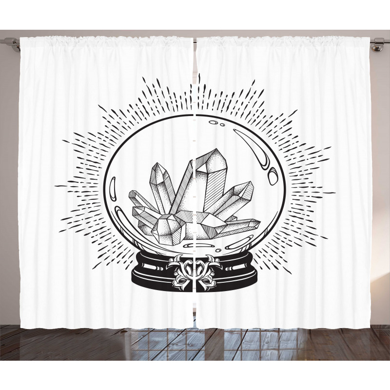 Crystal Ball with Gems Sketch Curtain