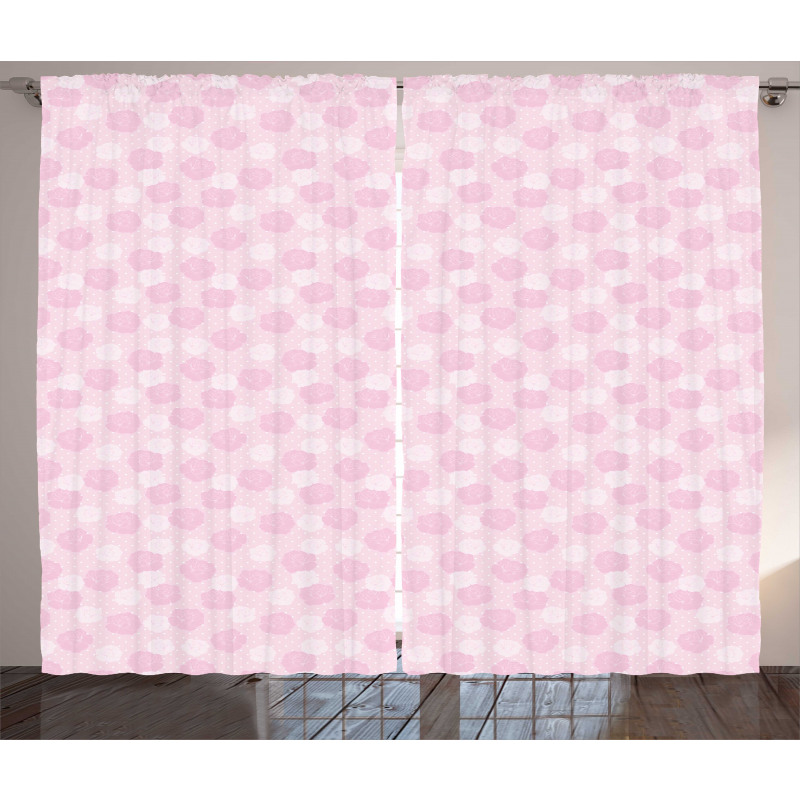 Floral and Speckled Curtain