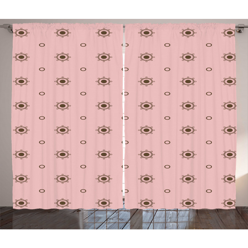 Retro Style Circles Curtain