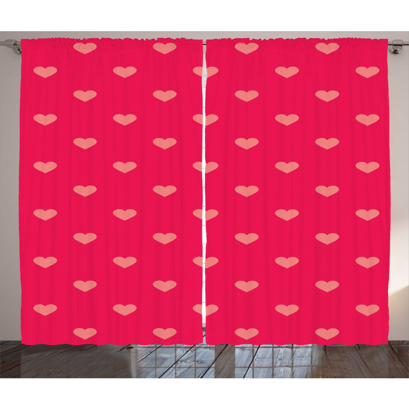 Pastel Heart Spots Pattern Curtain