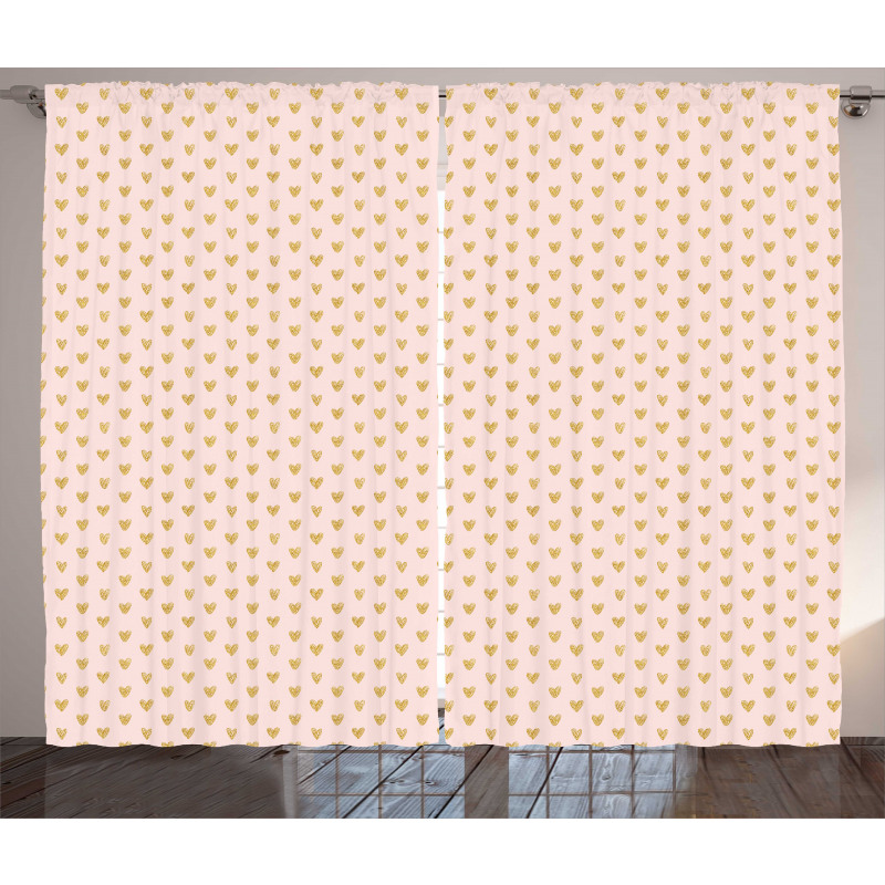 Dainty Love Theme Abstract Curtain