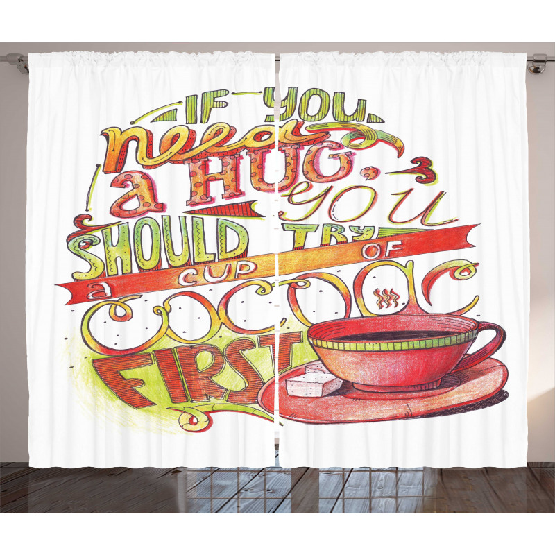 Retro Words About Love to Cocoa Curtain