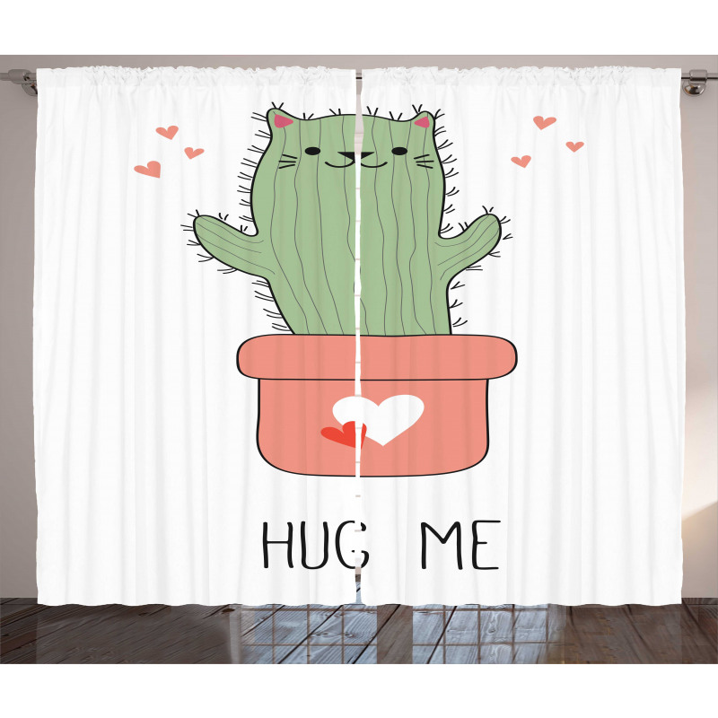 Funny Cactus Shape as Cat Curtain