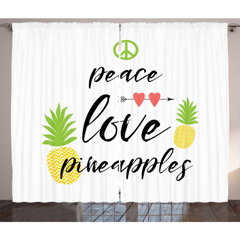 Peace Love Pineapples Curtain