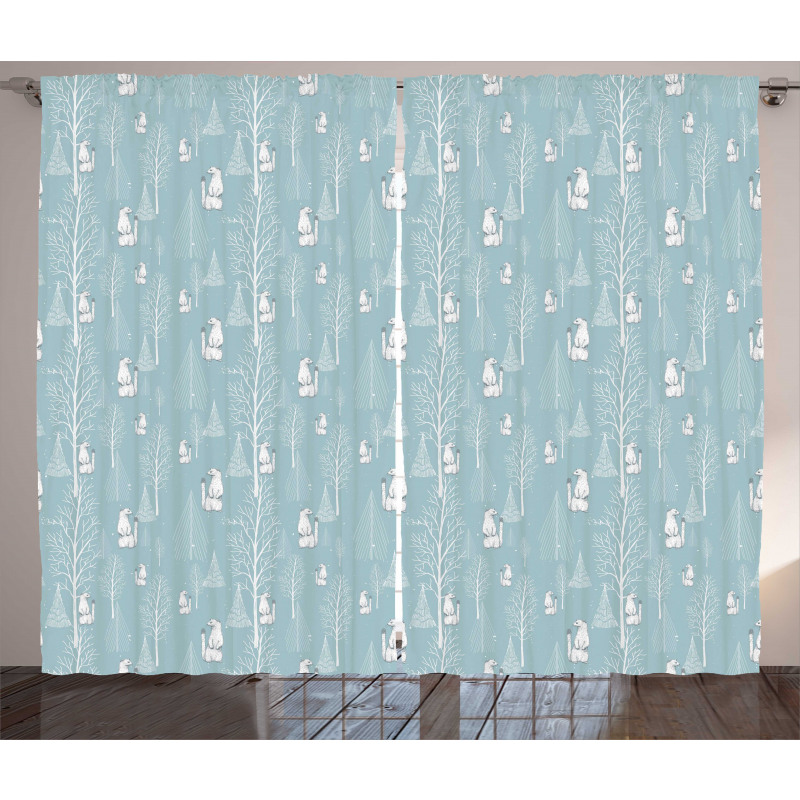 Ermine and Bare Winter Trees Curtain