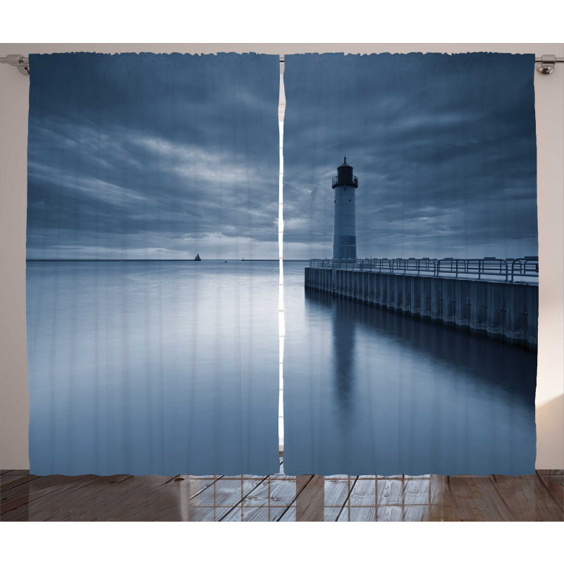 Lighthouse Overcast Sky Curtain