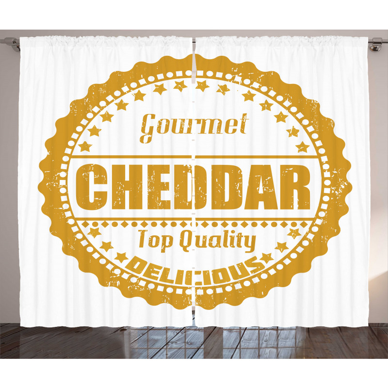 Gourmet Cheddar Rubber Stamp Curtain