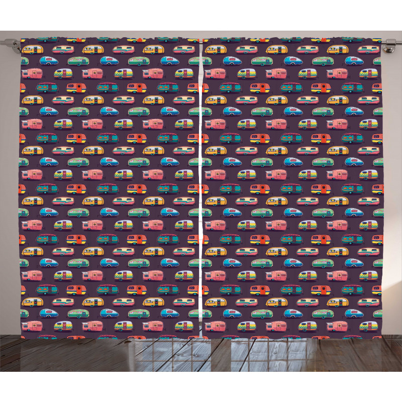 Retro Colorful Vans Curtain