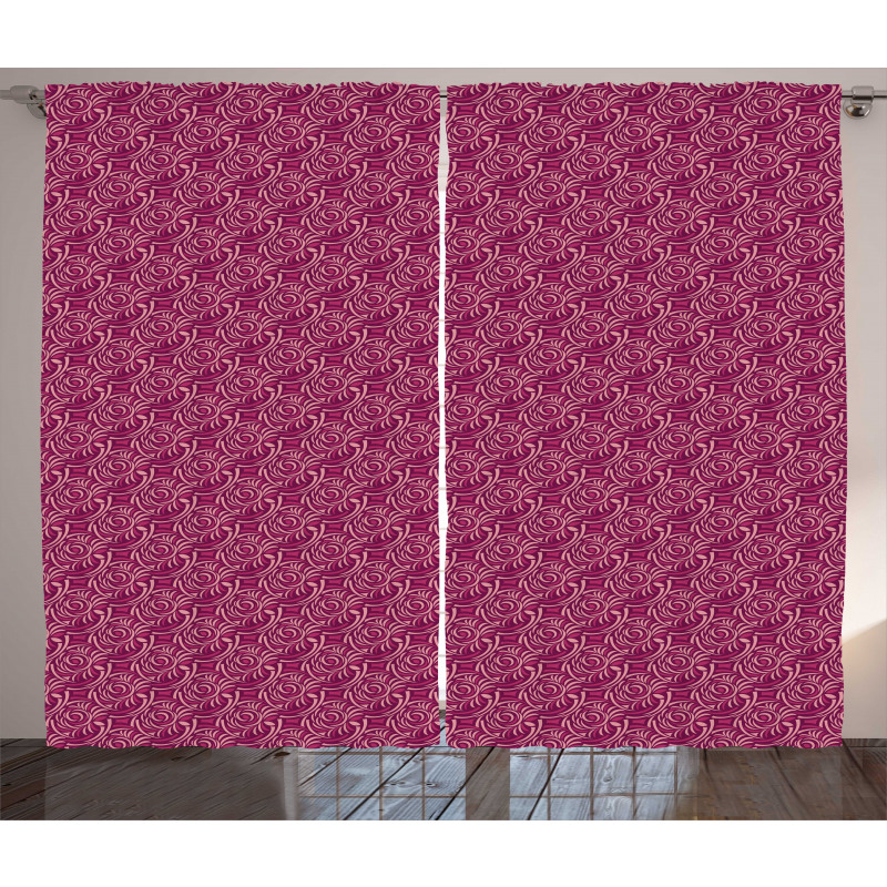 Abstract Feminine Flowers Curtain