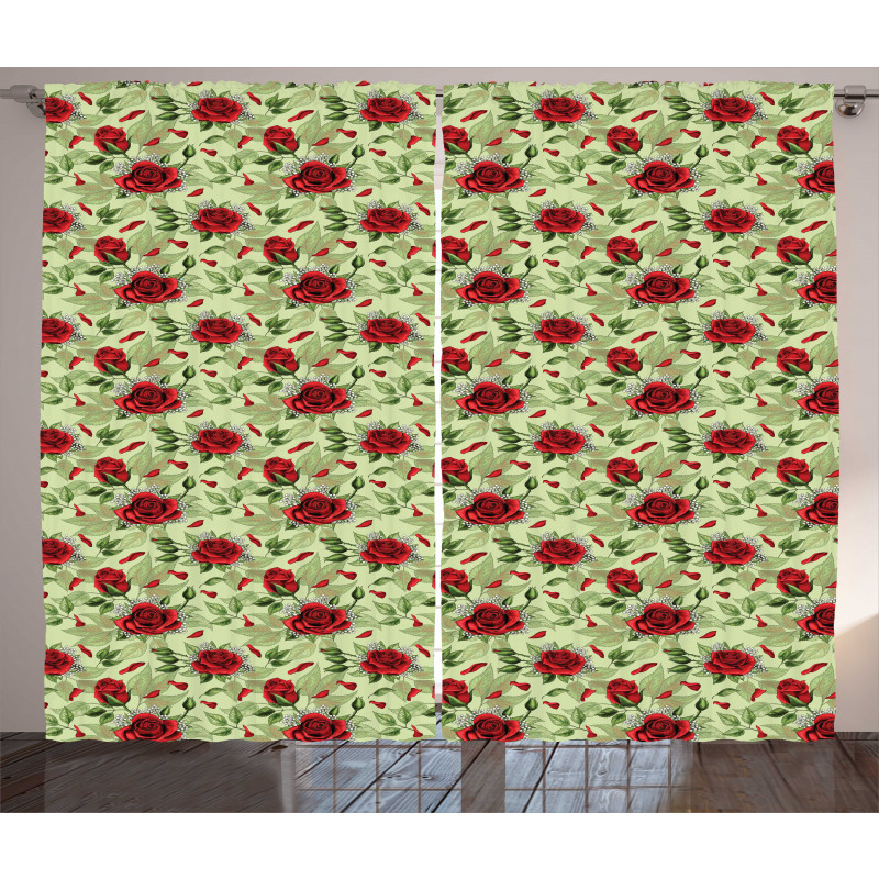 Valentines Day Floral Romance Curtain