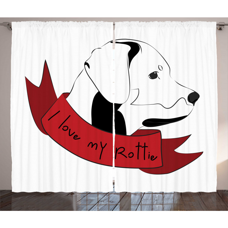 I Love My Rottie Doodle Curtain