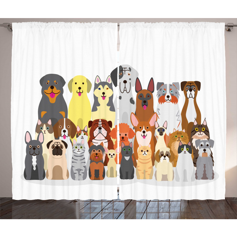 Animals Cartoon Curtain