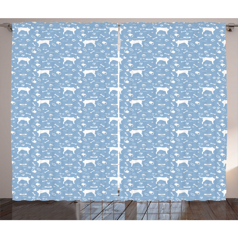 Dog Item Silhouettes Curtain