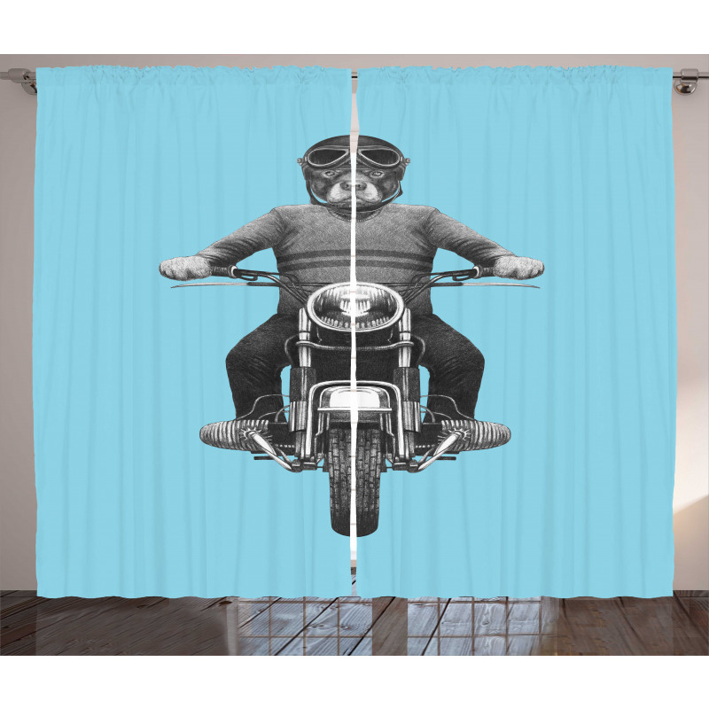 Dog Breed Riding Scooter Curtain