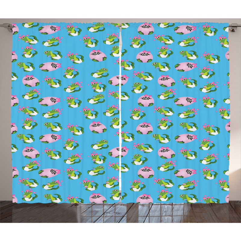 Cartoon Baby Crocodiles Curtain