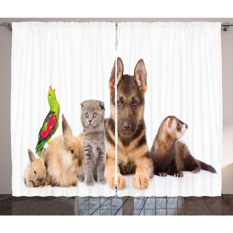 Bunnies Cat Dog and Ferret Curtain