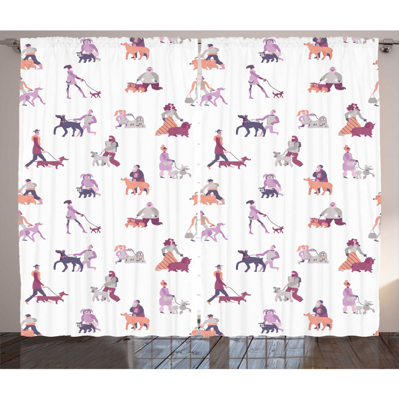 Dog Owners with Pets Curtain