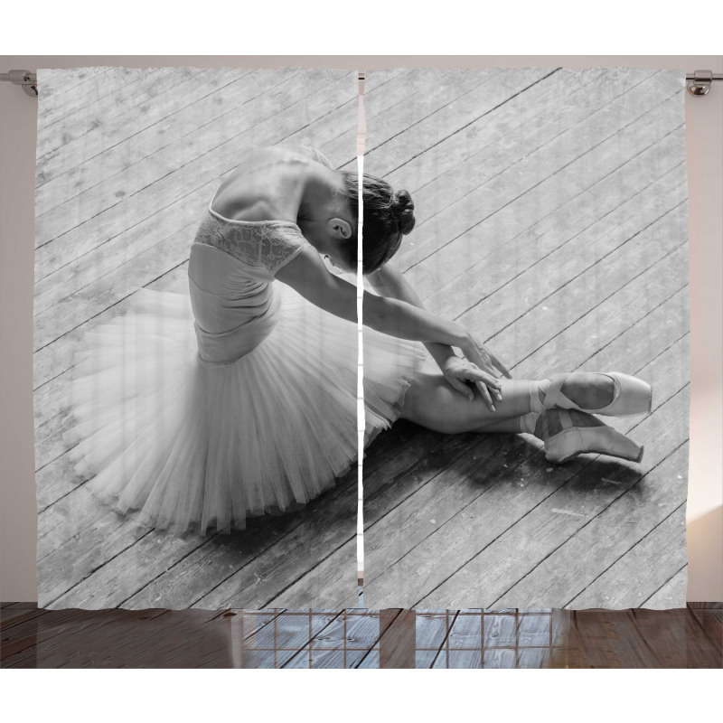 Young Dancer in Studio Curtain