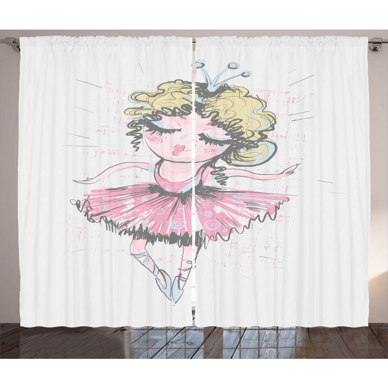 Curly Hair Blonde Dancer Curtain