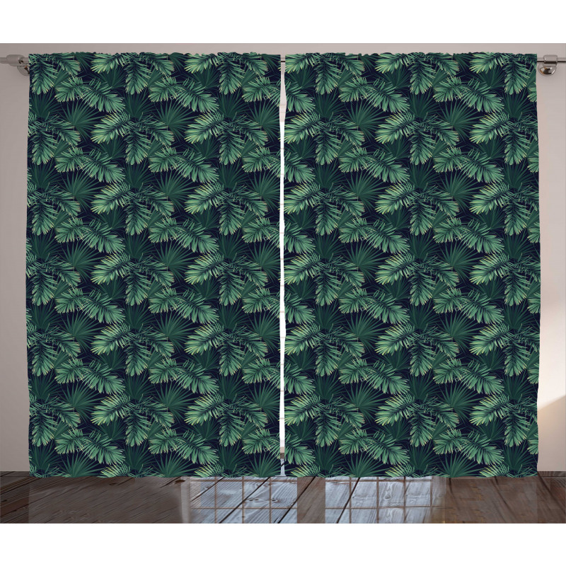 Exotic Jungle Foliage Pattern Curtain