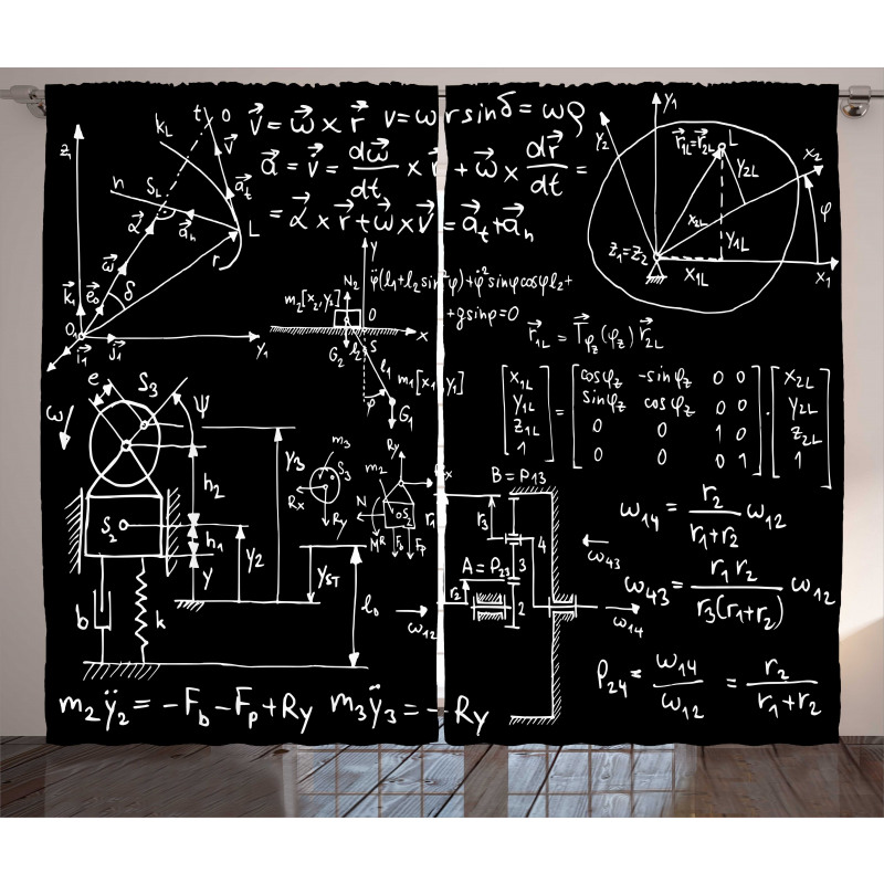 Mechanical Formula Sketched Curtain