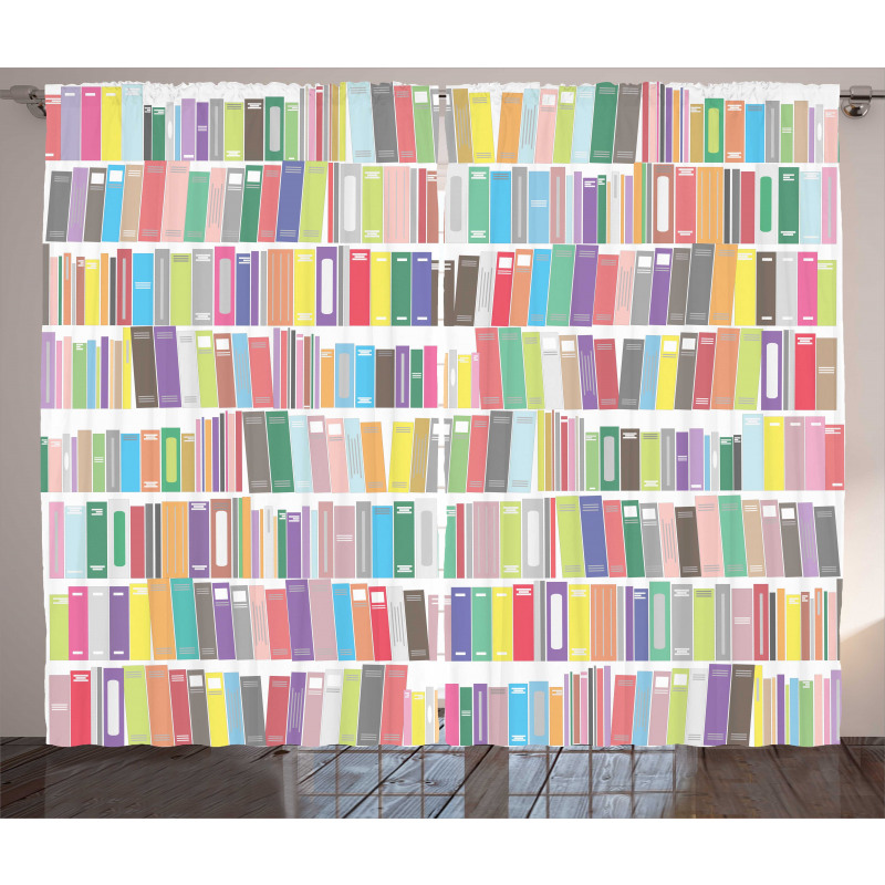 Colorful Cartoon Library Curtain