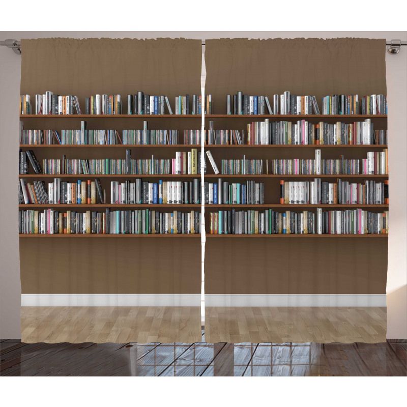 Interior Bookshelves Wall Curtain