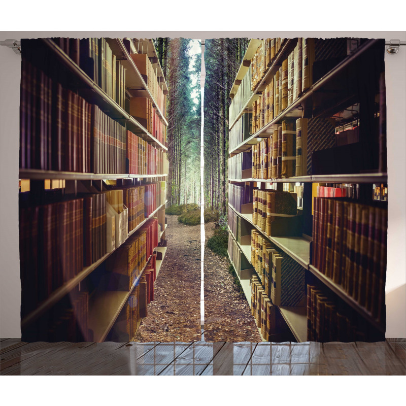 Abstract Library in Woods Curtain