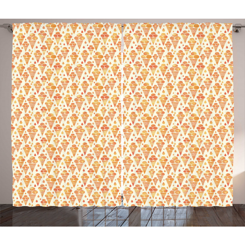 Floral Scoops on Cones Curtain