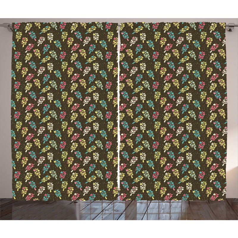 Colorful Dotted Popsicles Curtain