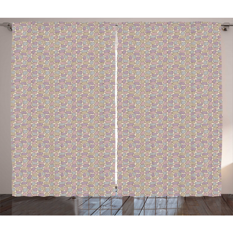 Colorful Stone Wall Theme Curtain